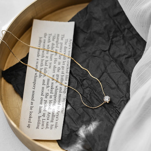 Solitaire Geometric Necklace