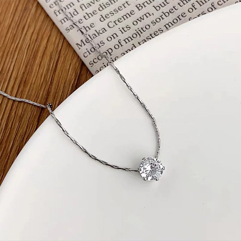 Solitaire Geometric Necklace