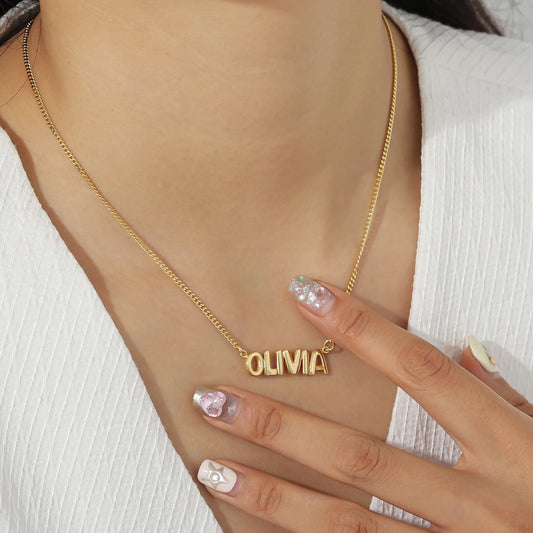 Personalized 3D Bubble Name Necklace