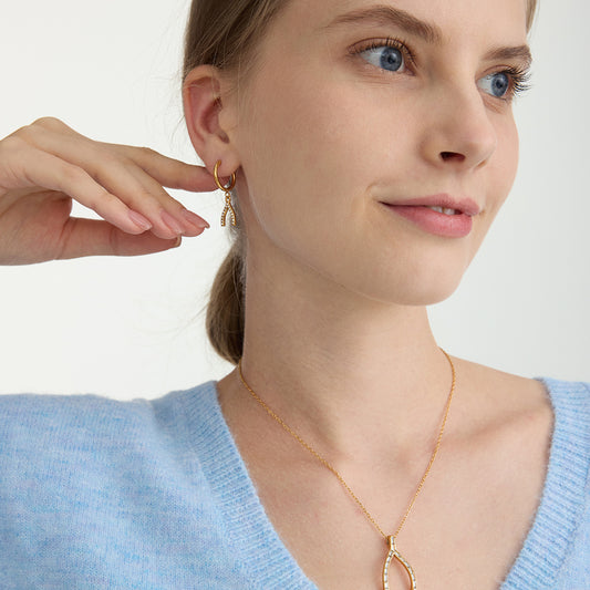 Wishbone Necklace or Earrings