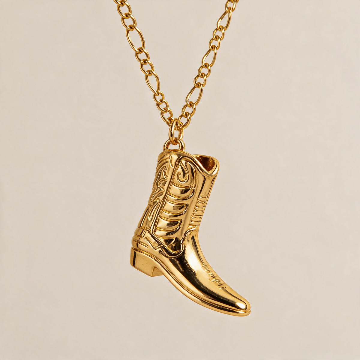 The Cowboy Boots & Hat Necklace, on a plain ground, view 2.