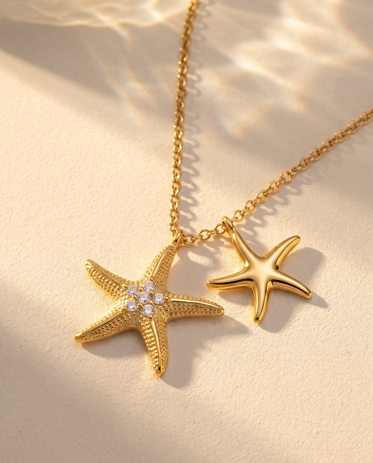 Inlaid Pendant Necklace — a pendant on a chain in gold-plated copper.