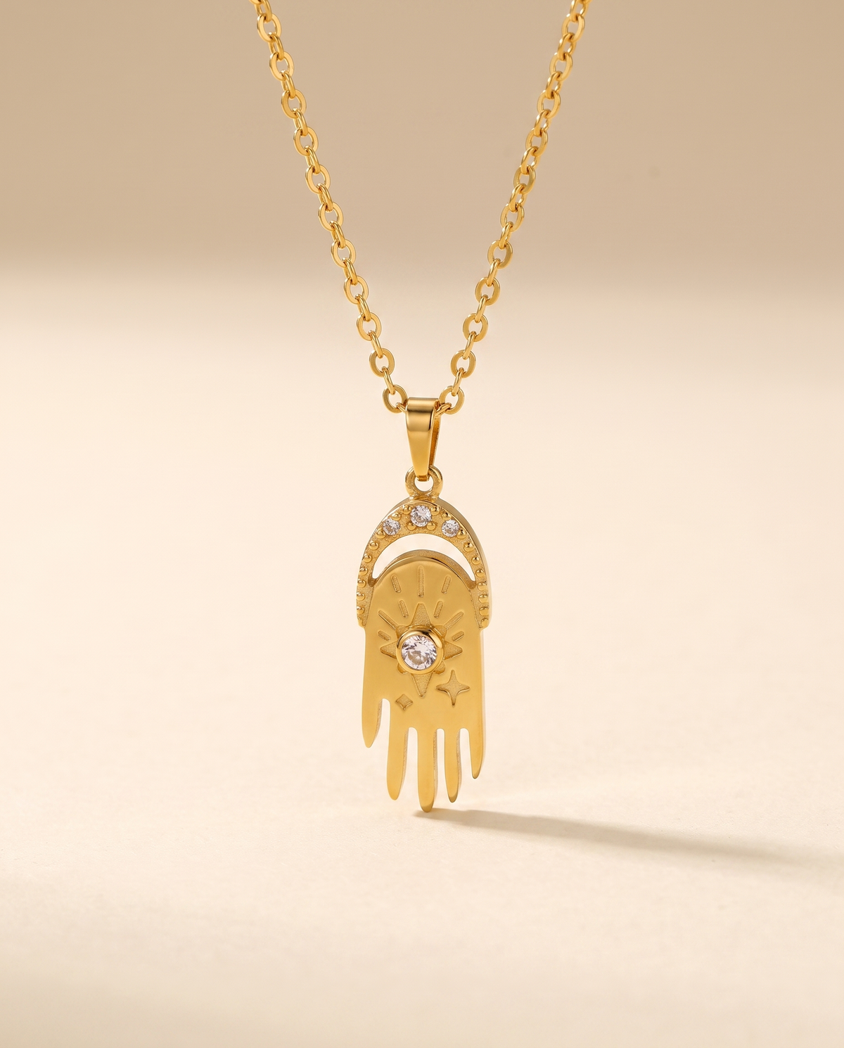 Oval Diamond Drop Necklace — a close view of the necklace's detail and finish.