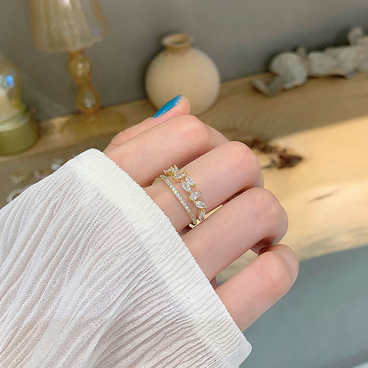 Adjustable Open Band Ring – Minimalist Gold Finish