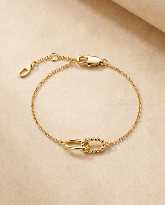 The Linked Charm Bracelet in 18K gold plating