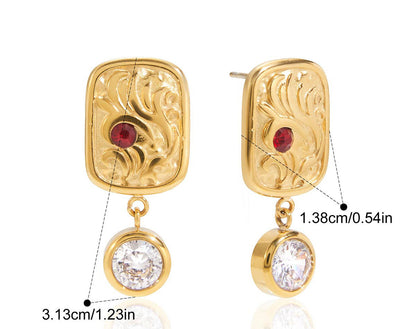Zircon Necklace, Earrings & Bracelet