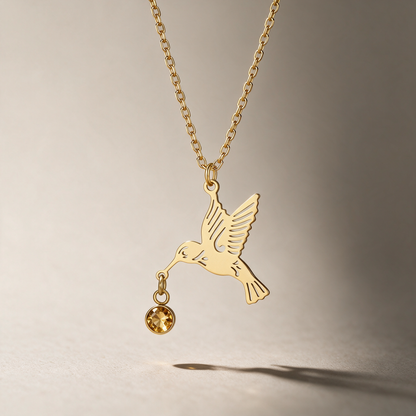 The Hummingbird Birthstone Necklace