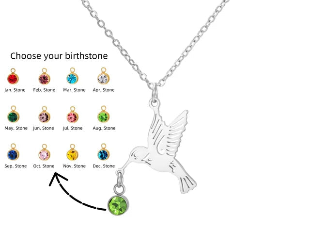 The Hummingbird Birthstone Necklace