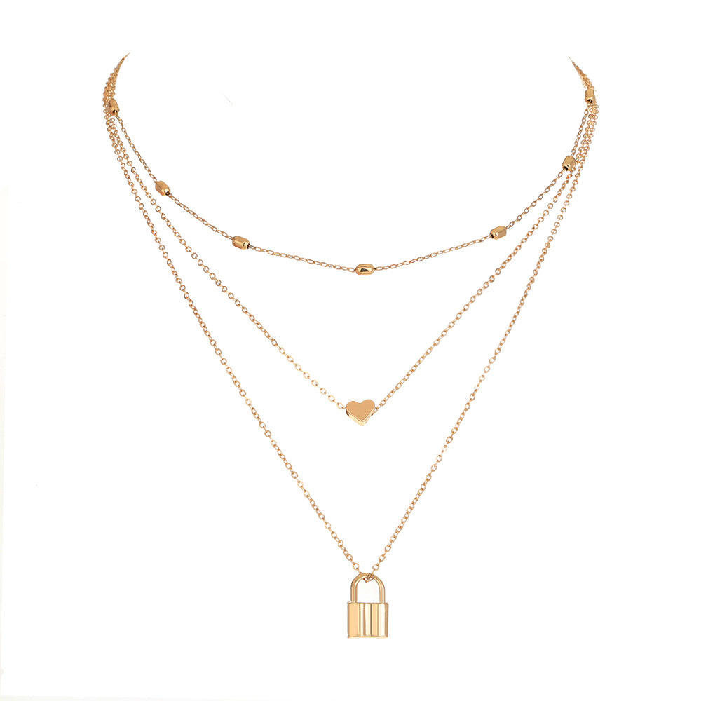 Layered Love Lock Necklace