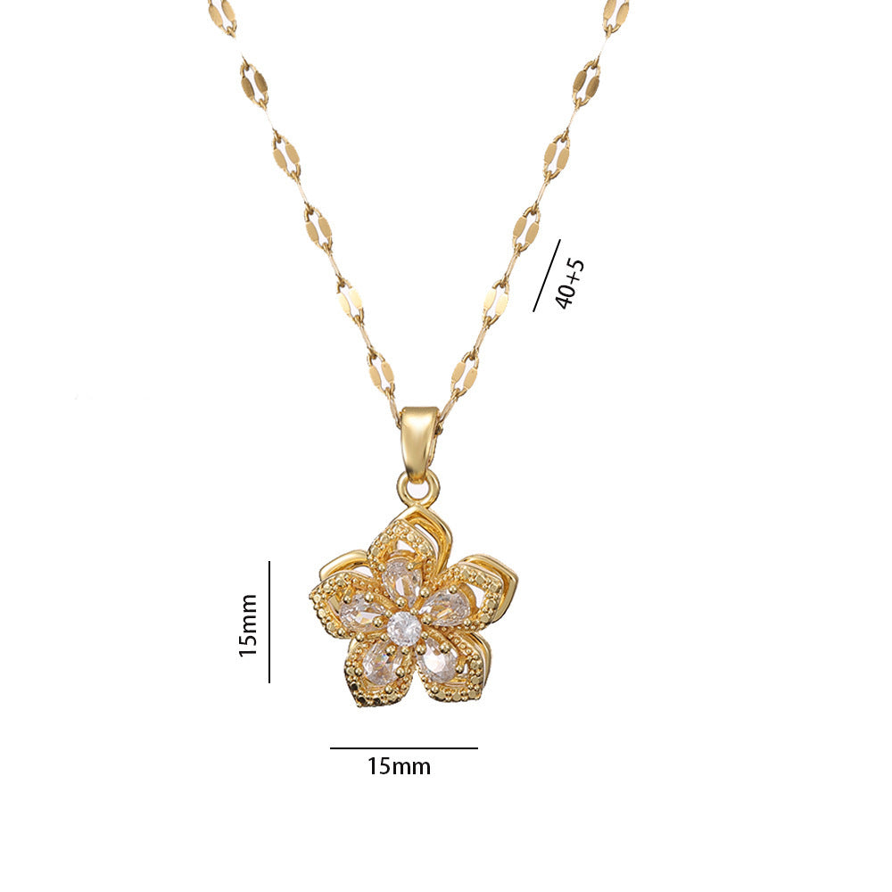 Rotatable Flower Necklace