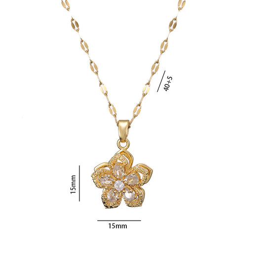 Rotatable Flower Necklace