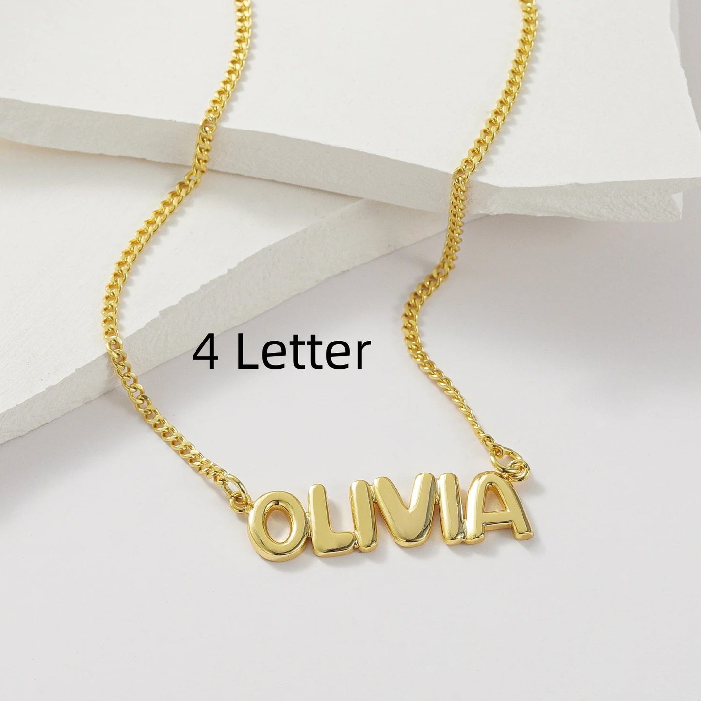 Personalized 3D Bubble Name Necklace