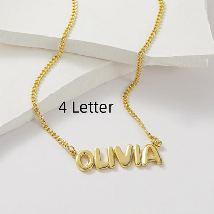 Personalized 3D Bubble Name Necklace