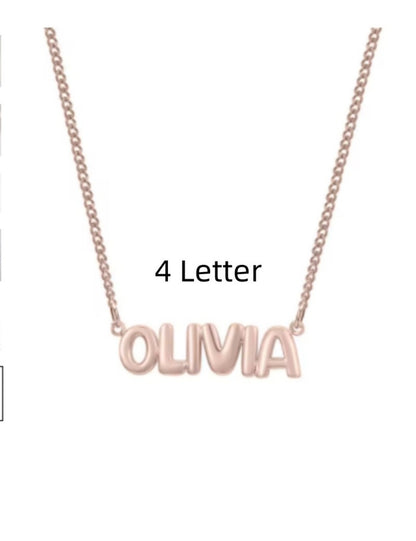 Personalized 3D Bubble Name Necklace