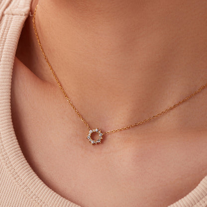 Geometric Ring Pendant Necklace