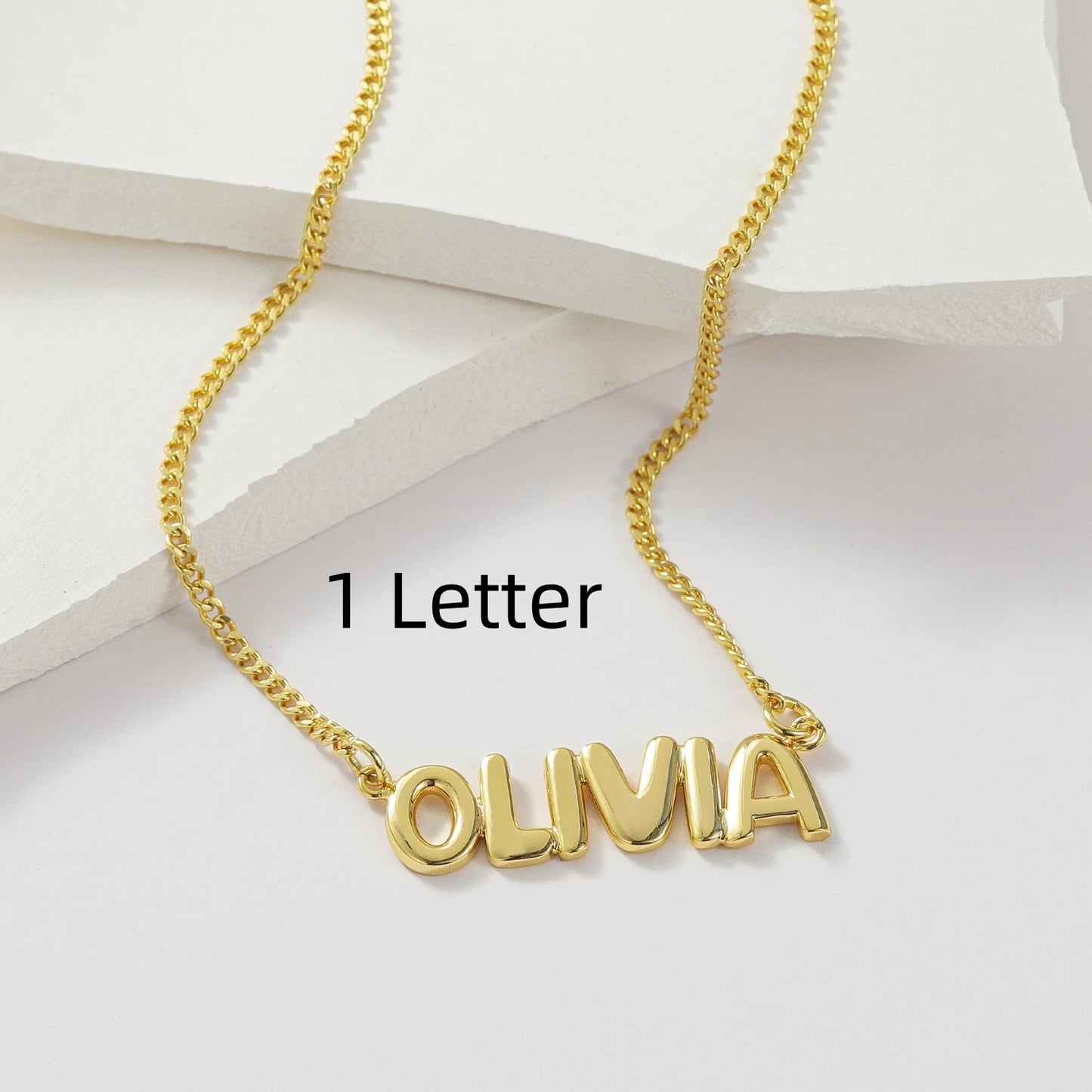 Personalized 3D Bubble Name Necklace