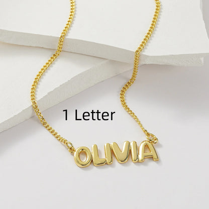 Personalized 3D Bubble Name Necklace
