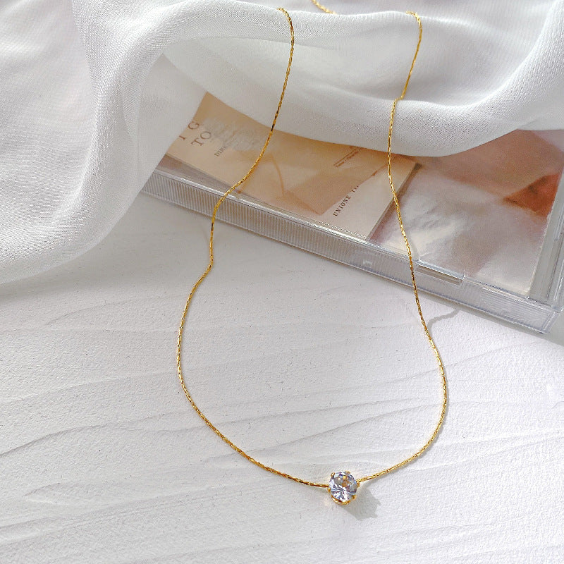 Solitaire Geometric Necklace