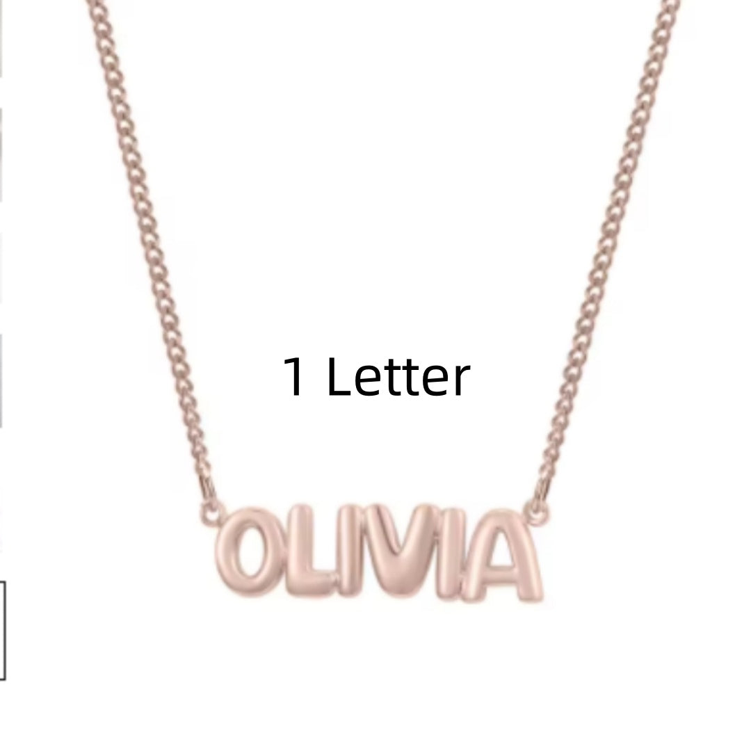 Personalized 3D Bubble Name Necklace