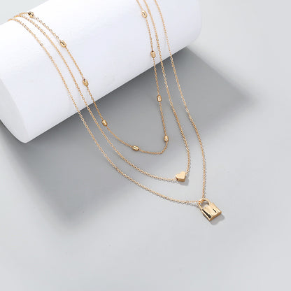 Layered Love Lock Necklace