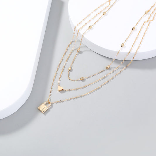 Layered Love Lock Necklace