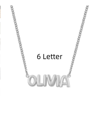 Personalized 3D Bubble Name Necklace