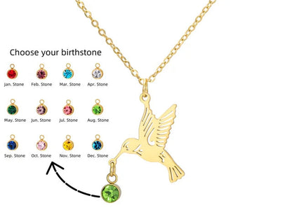 The Hummingbird Birthstone Necklace