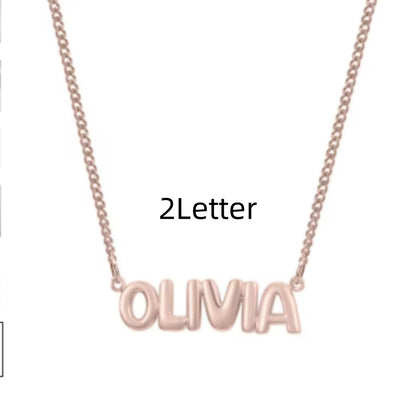 Personalized 3D Bubble Name Necklace