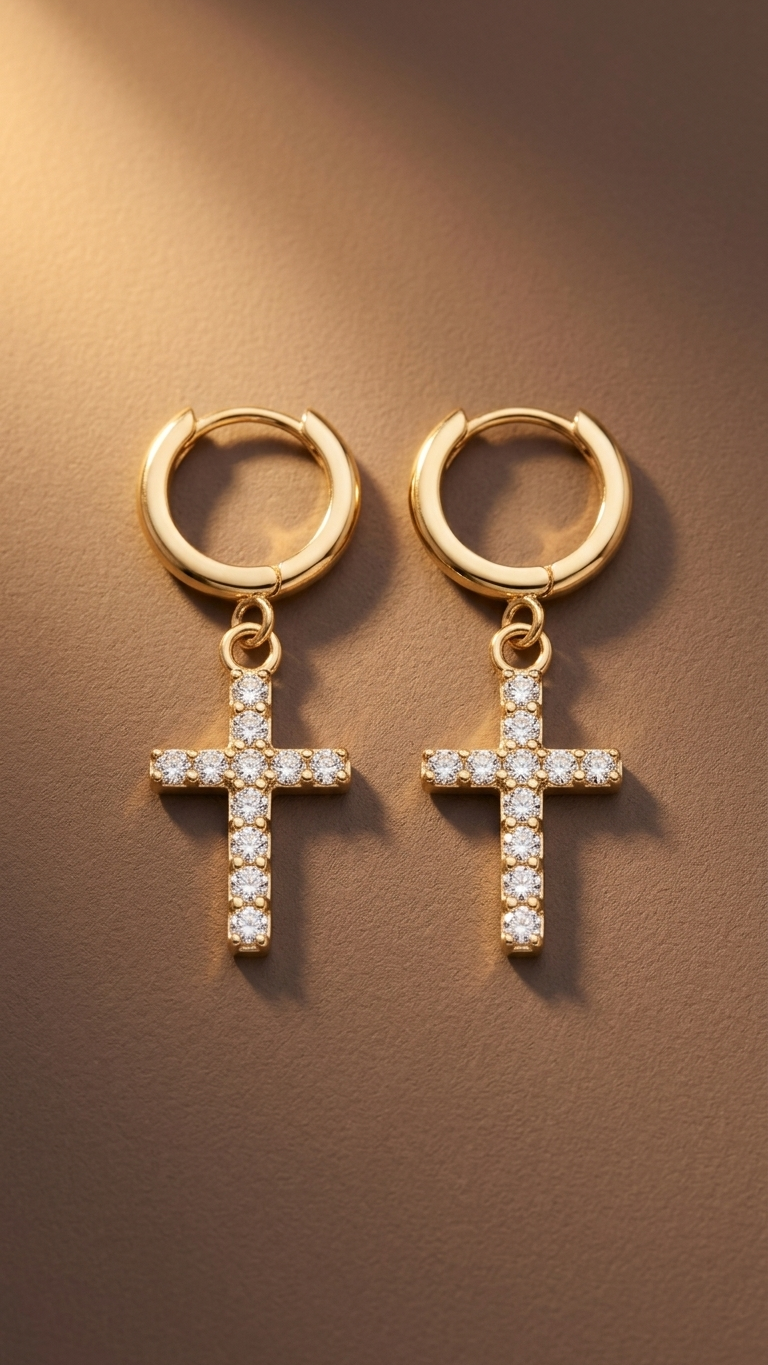 Cross Drop Earrings