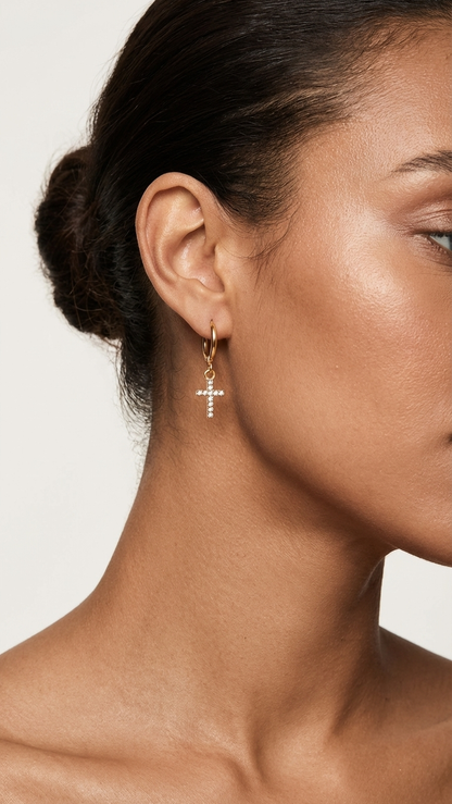Cross Drop Earrings