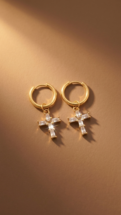 Cross Drop Earrings