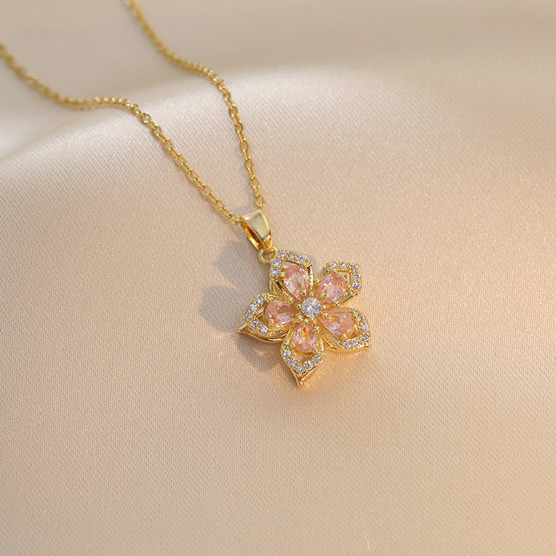 Rotatable Flower Necklace