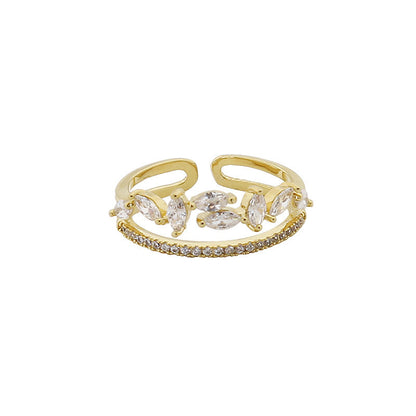 Adjustable Open Band Ring – Minimalist Gold Finish