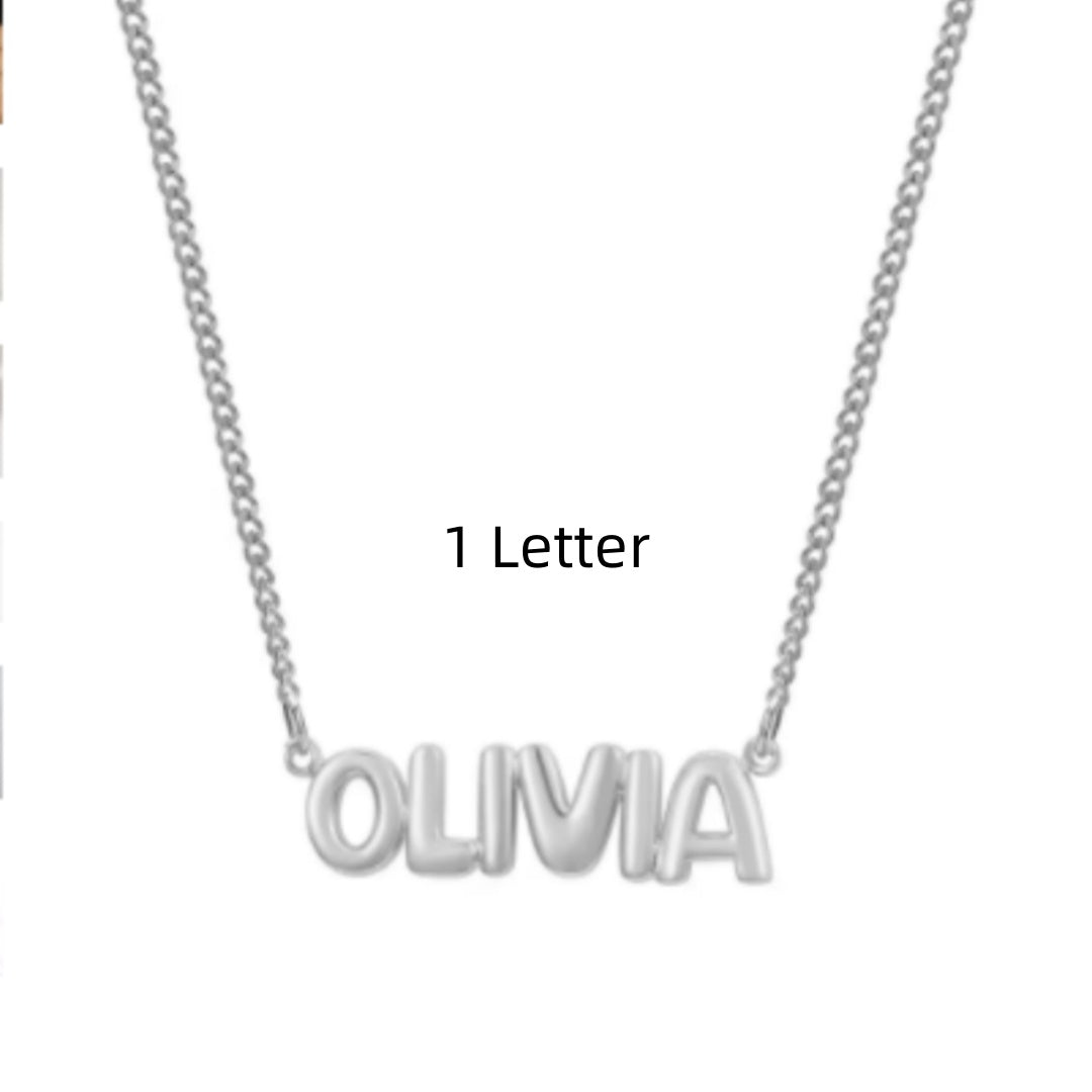 Personalized 3D Bubble Name Necklace