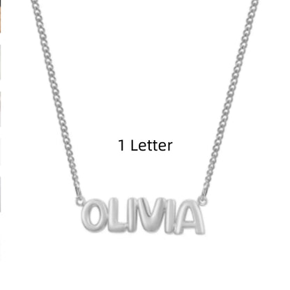 Personalized 3D Bubble Name Necklace
