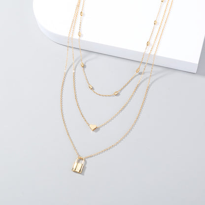 Layered Love Lock Necklace