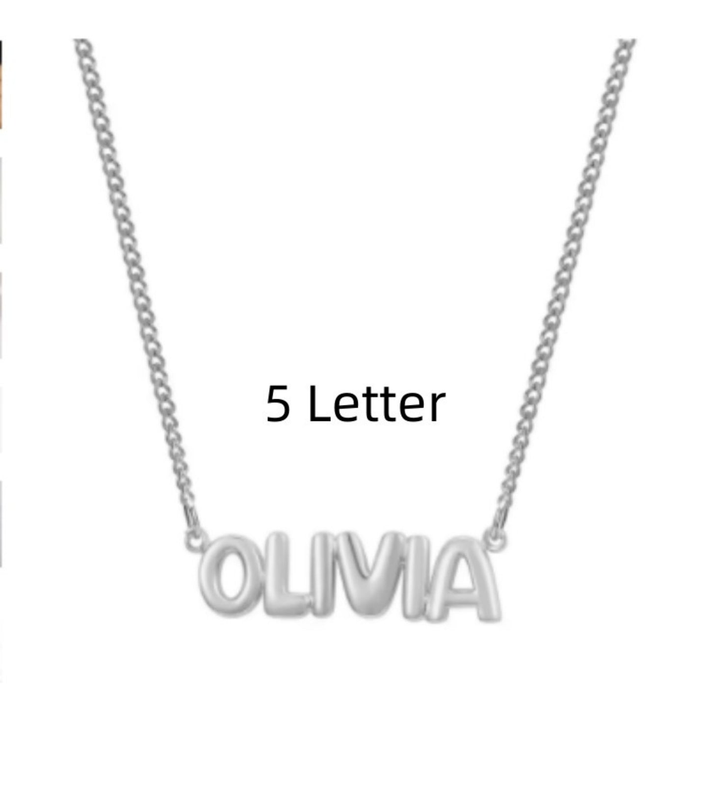 Personalized 3D Bubble Name Necklace