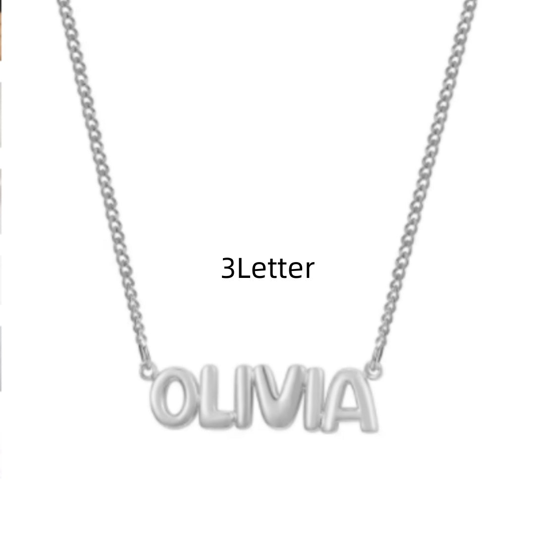 Personalized 3D Bubble Name Necklace