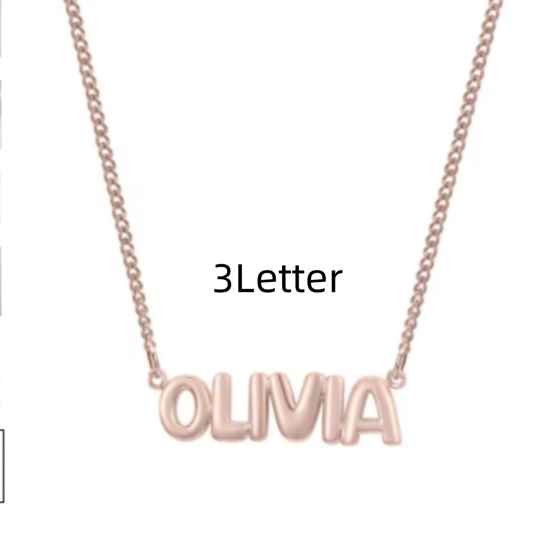 Personalized 3D Bubble Name Necklace