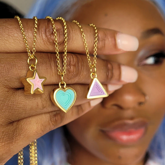 The Heart Star Triangle Necklace