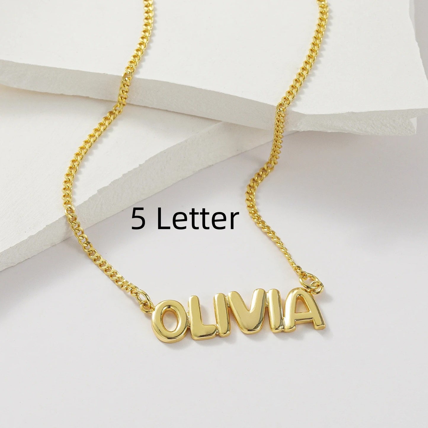Personalized 3D Bubble Name Necklace