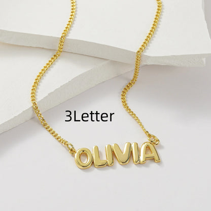 Personalized 3D Bubble Name Necklace