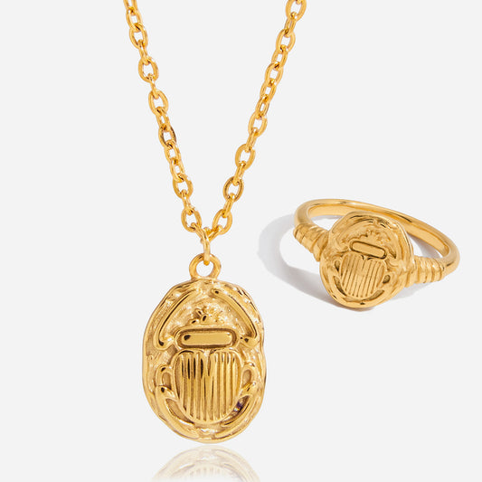 Ladybug Coin Ring & Necklace