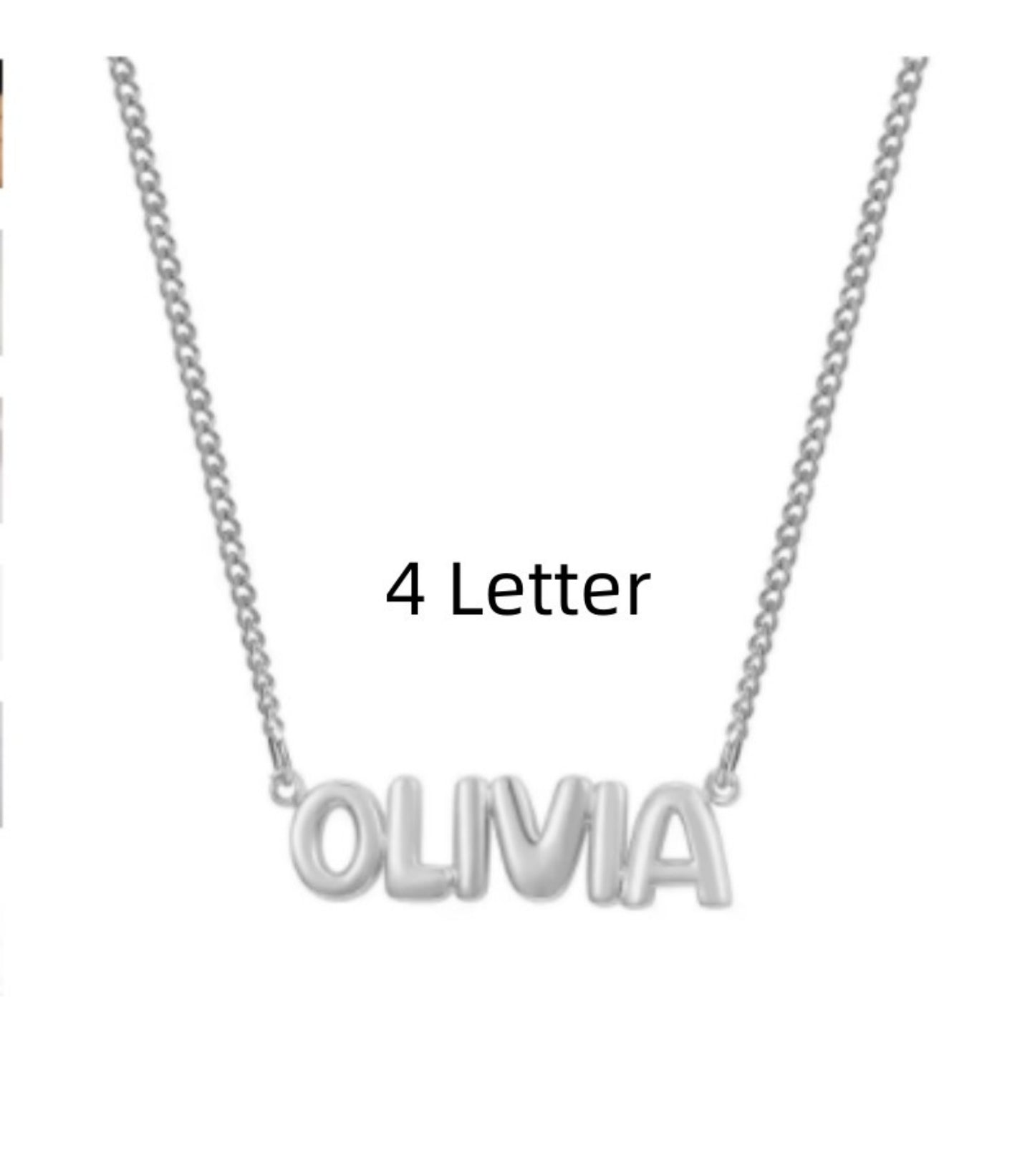 Personalized 3D Bubble Name Necklace