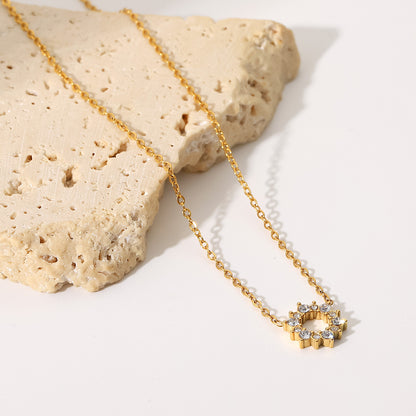 Geometric Ring Pendant Necklace