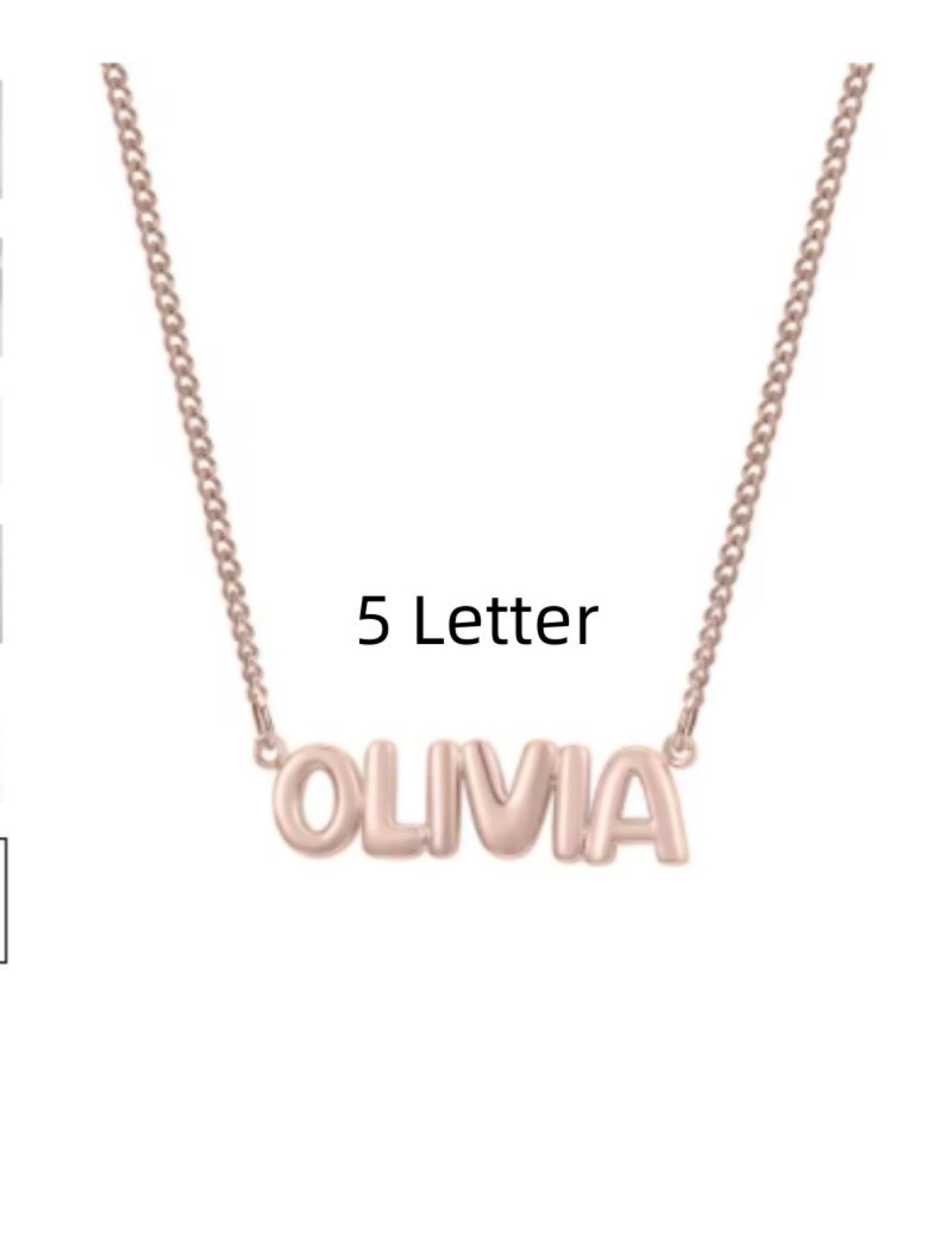 Personalized 3D Bubble Name Necklace