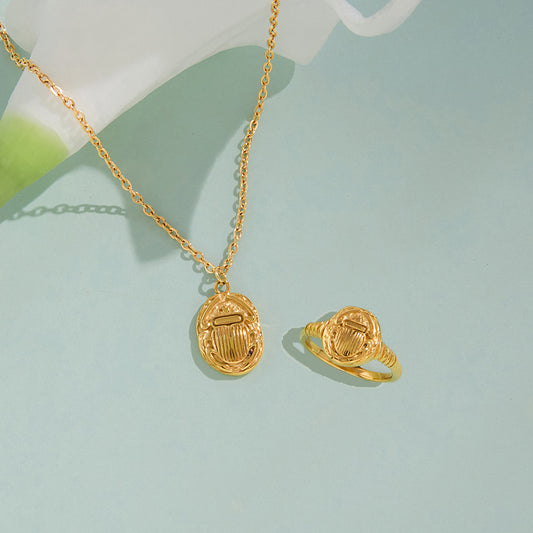 Ladybug Coin Ring & Necklace