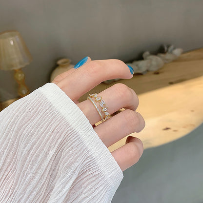 Adjustable Open Band Ring – Minimalist Gold Finish