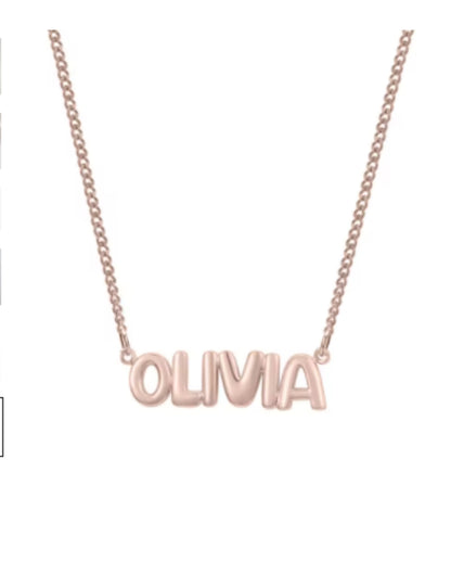 Personalized 3D Bubble Name Necklace