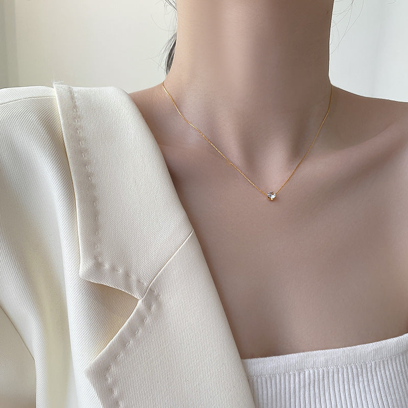Solitaire Geometric Necklace
